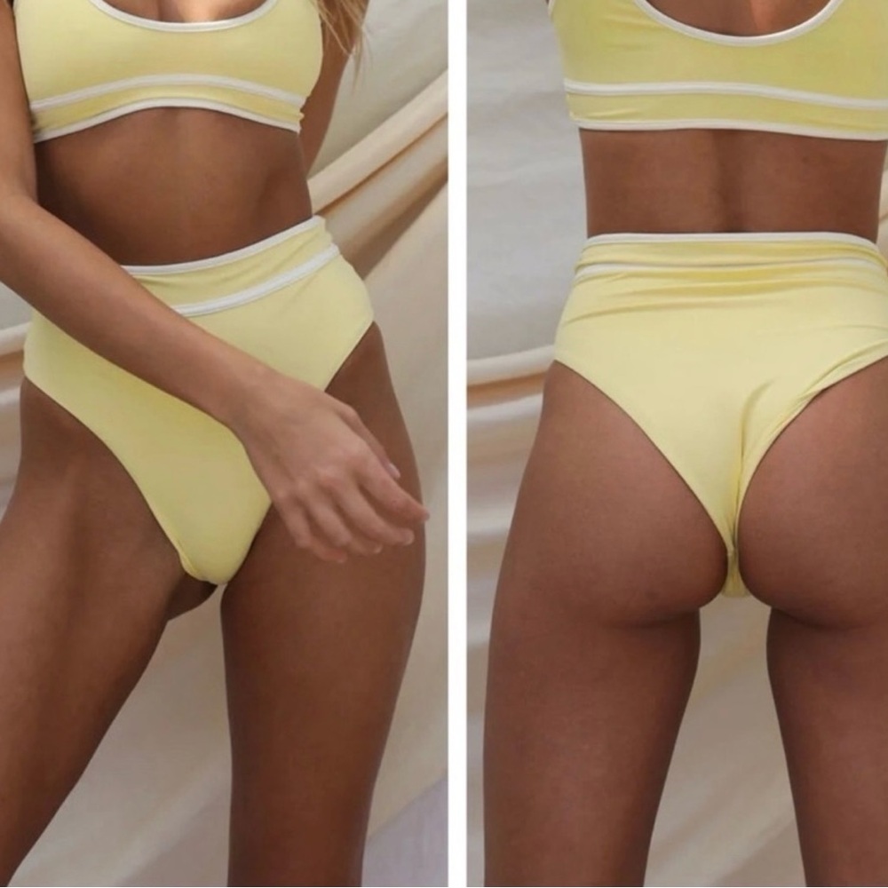 Stone Fox Swim Juniper Bottom in Pale Banana size Small